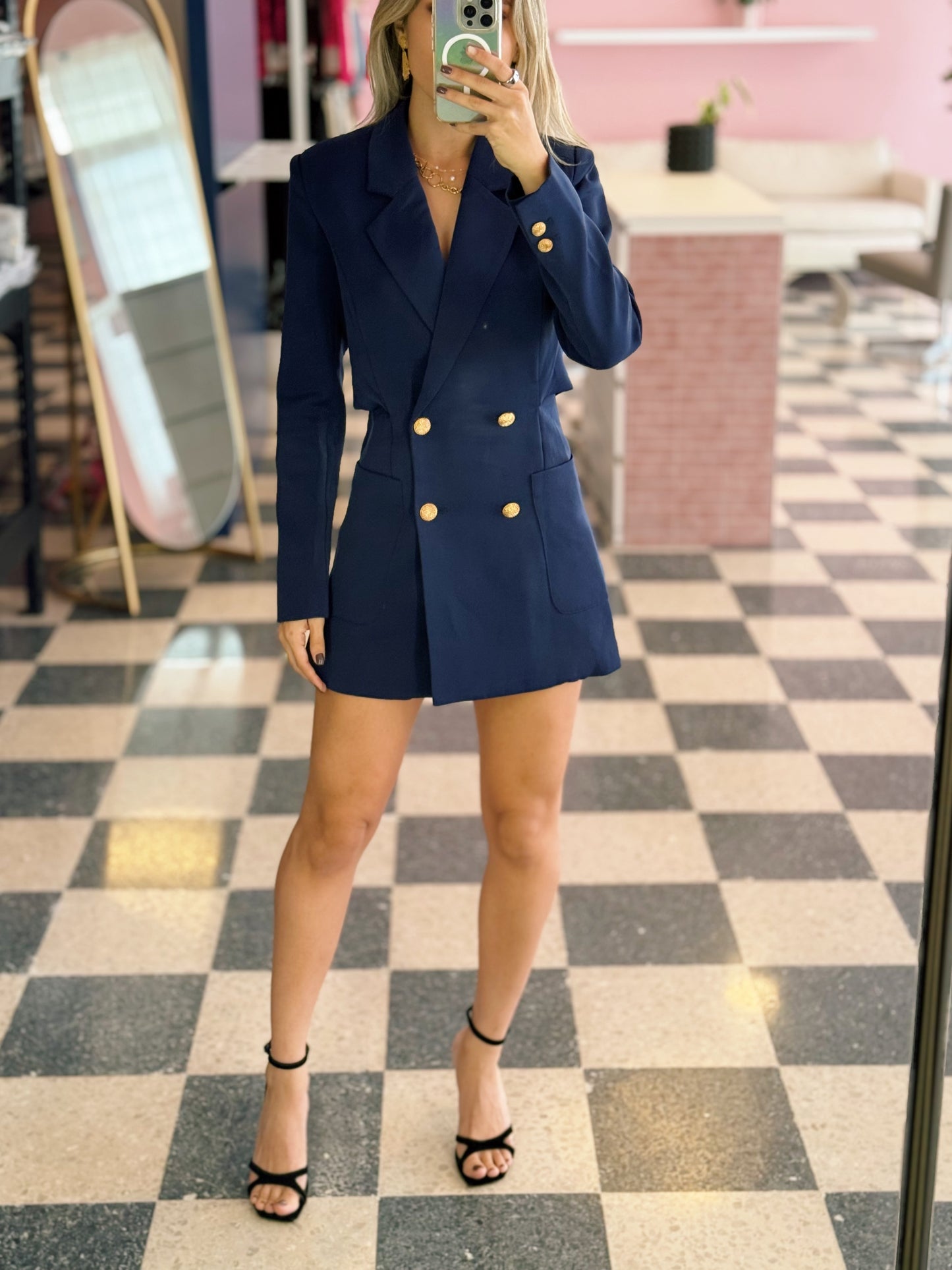 Navy Blazer Romper