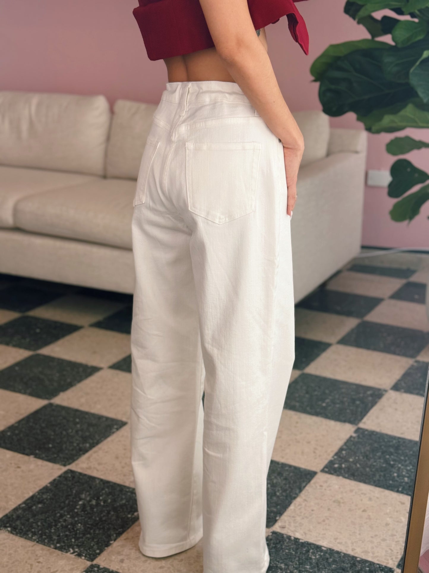Waist Strap Wide Leg Jean