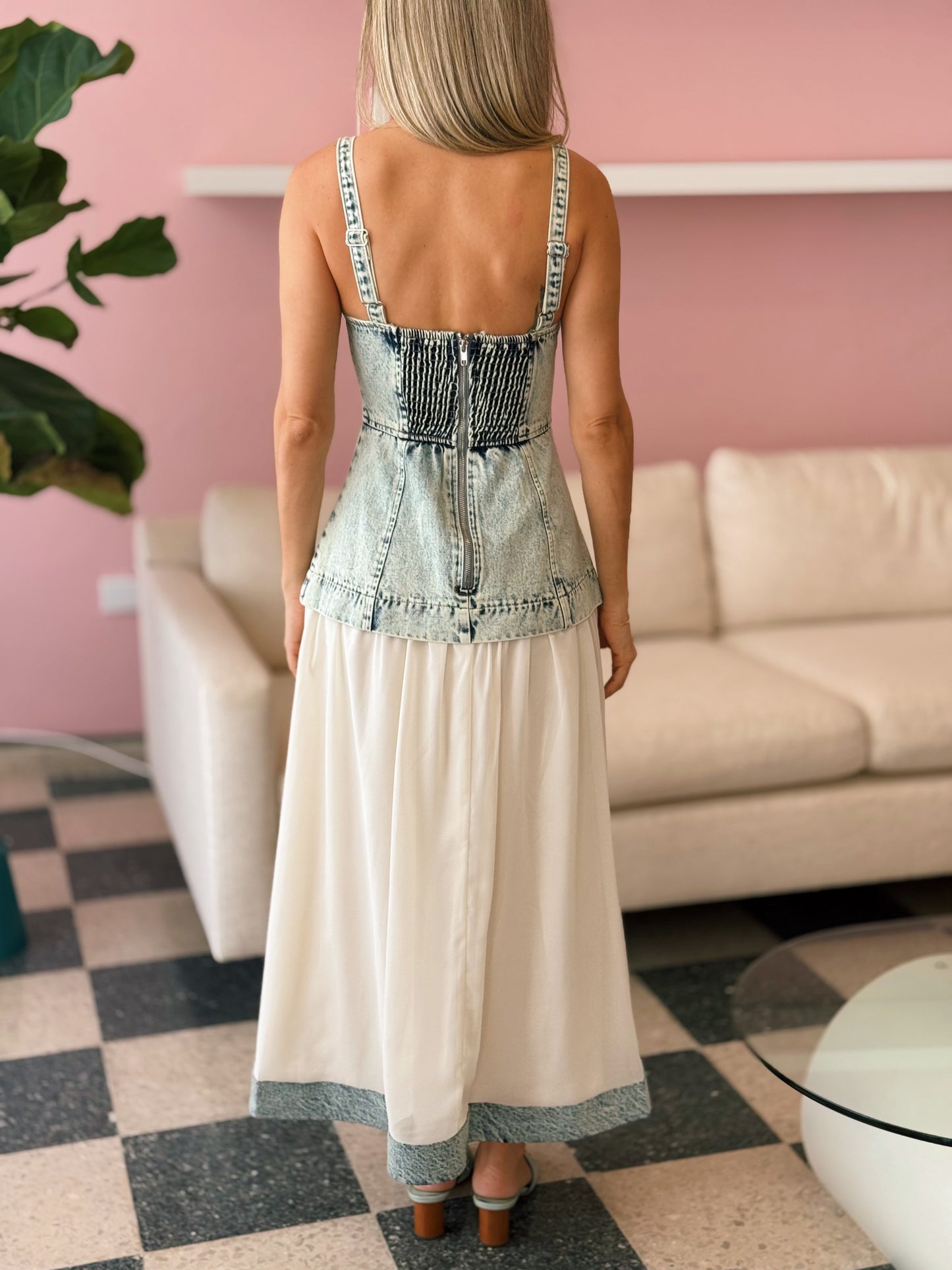 Denim Mixed Media Dress