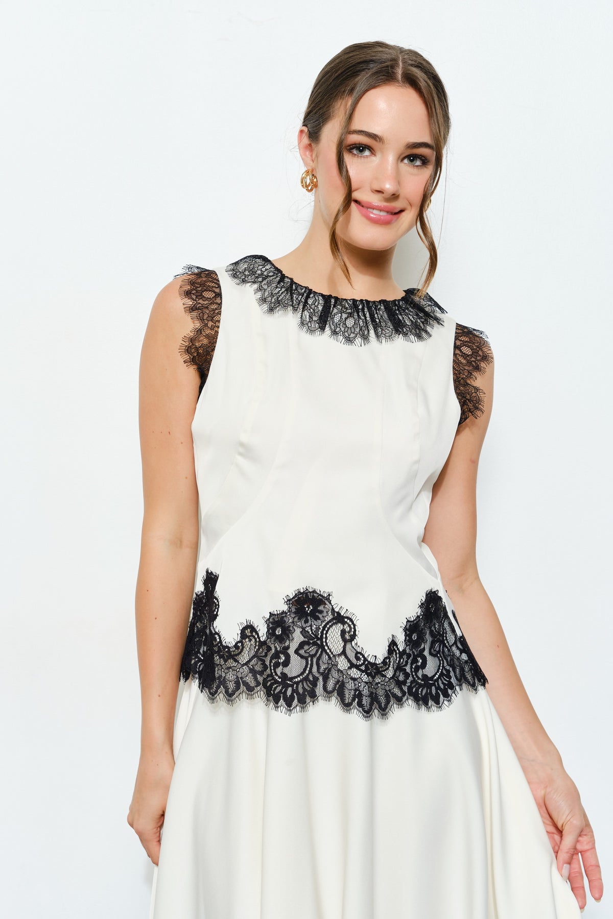 Silky Lace Blouse Tank