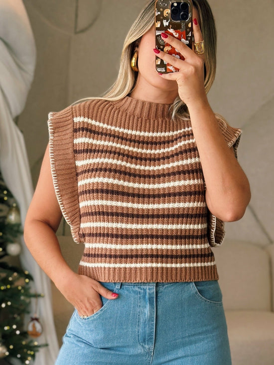 Ruffle Knit Sweater Top