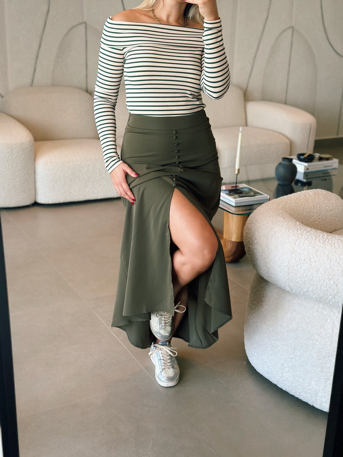 Olive Maxi Skirt