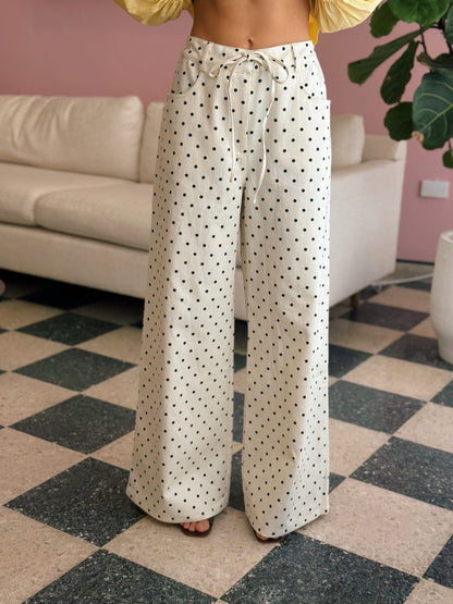 Polka Dot Wide Leg Pants