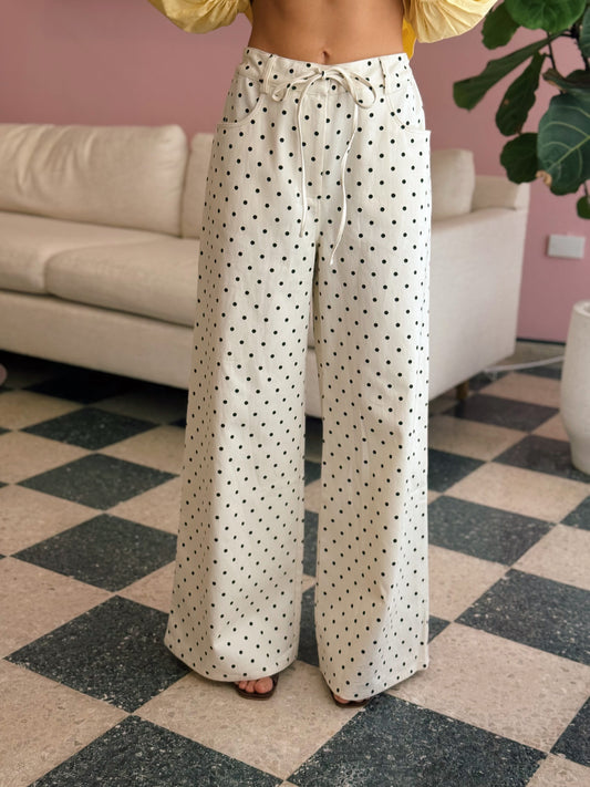 Polka Dot Wide Leg Pants