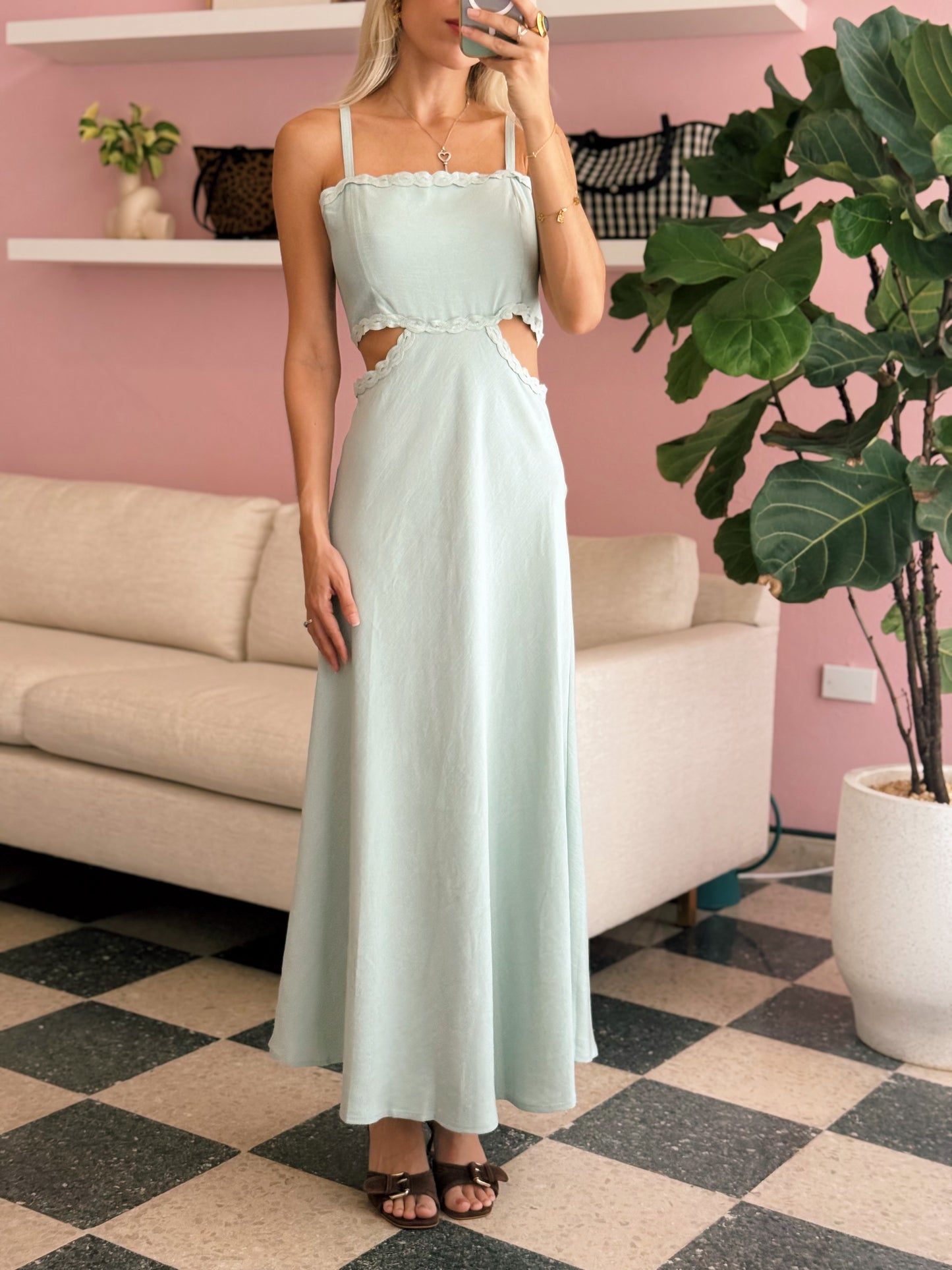 Seafoam Lace Midi Dress