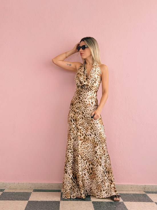 Draped Halter Maxi Dress