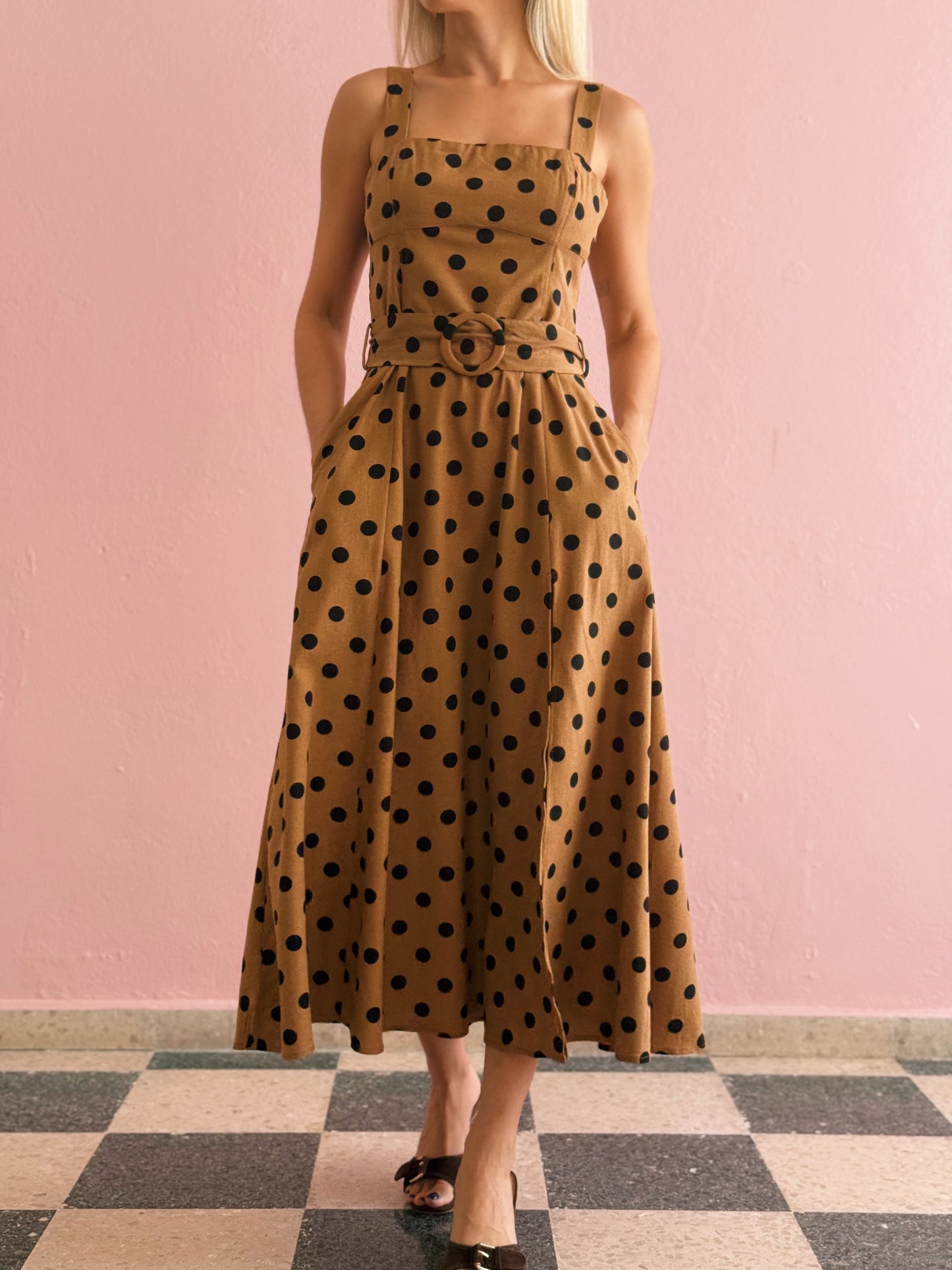 Brown Polka Dots Dress