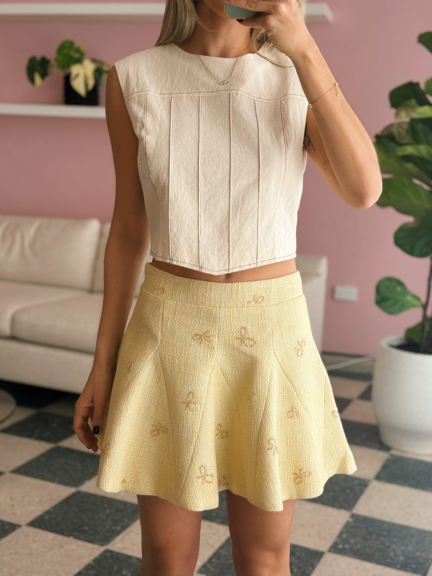 Yellow Bow Skirt