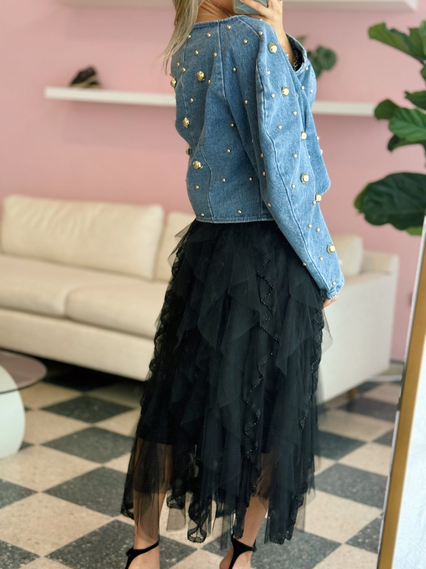 Black Ruffle Skirt