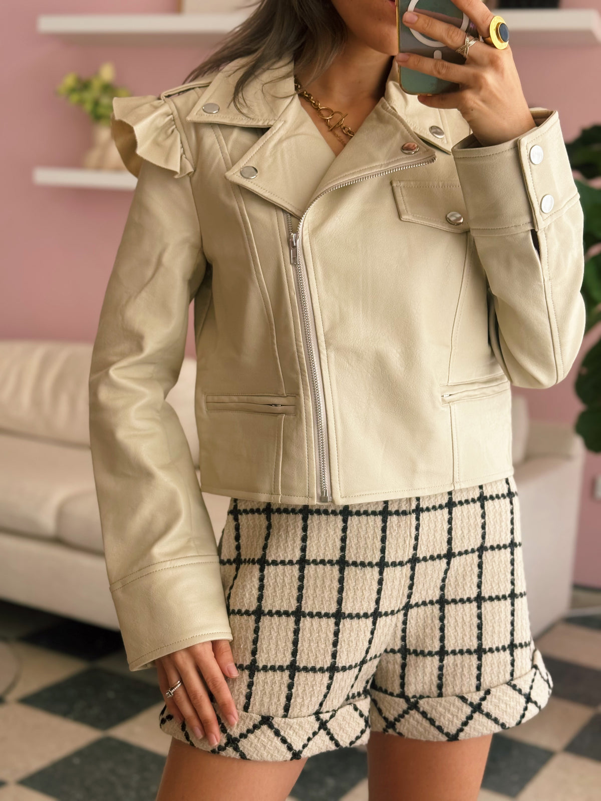 Vegan Faux Leather Moto Jacket