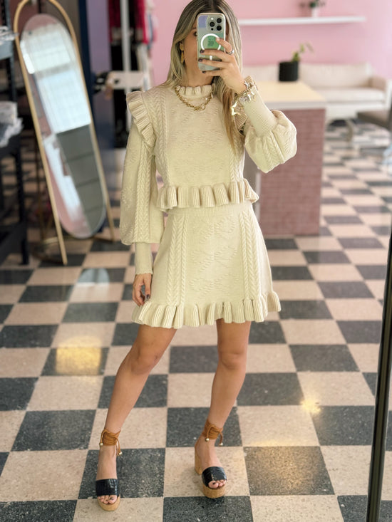 Taupe Skirt Set