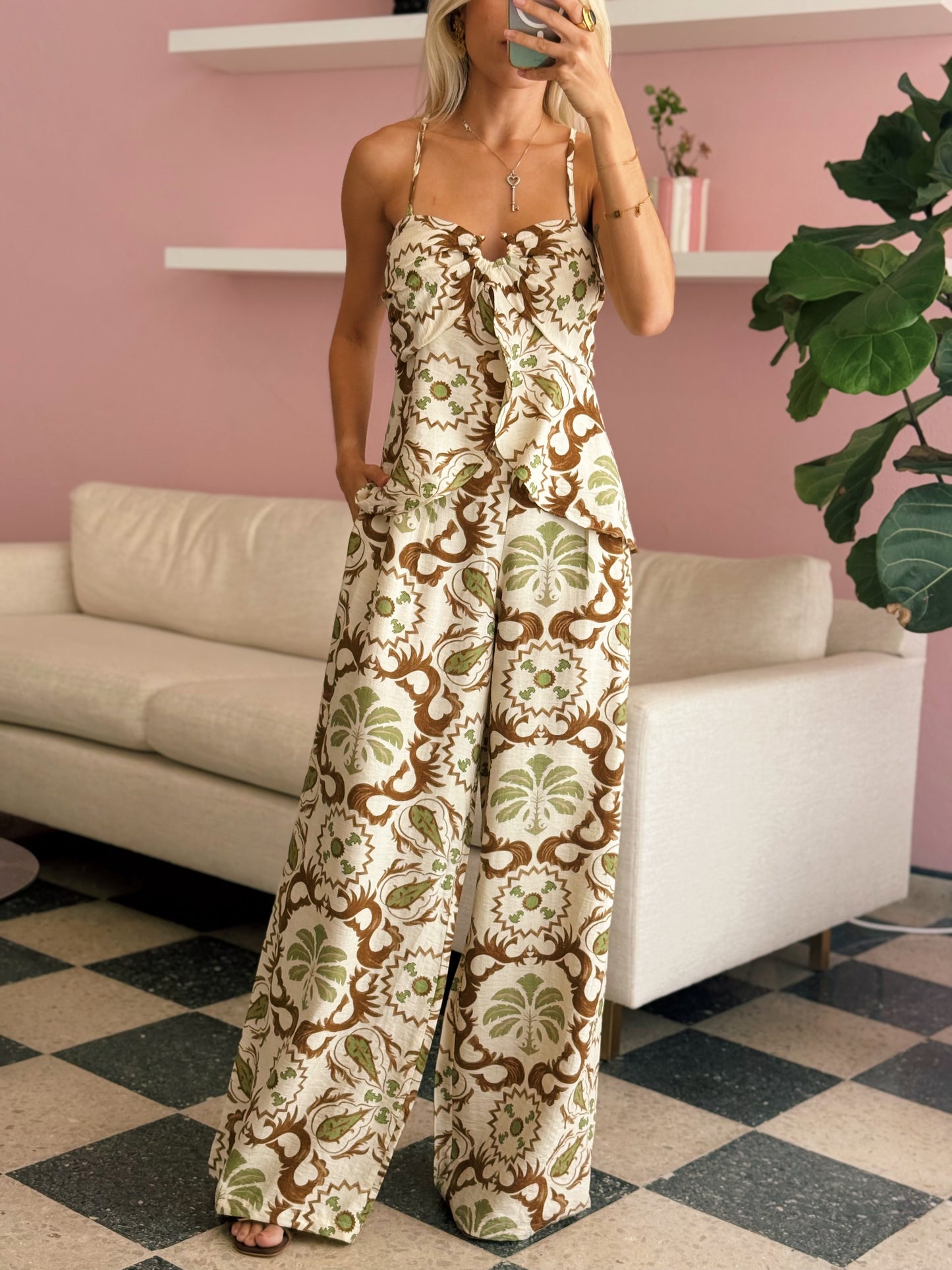 Green Top & Pant Set