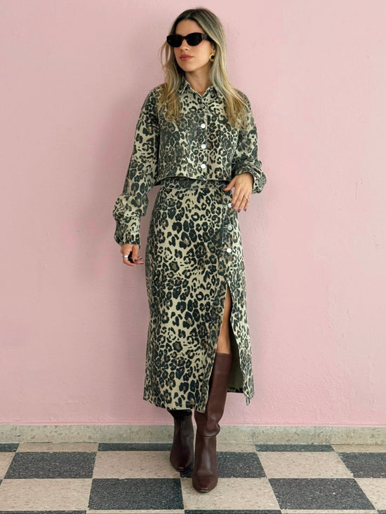 Denim Leopard Set