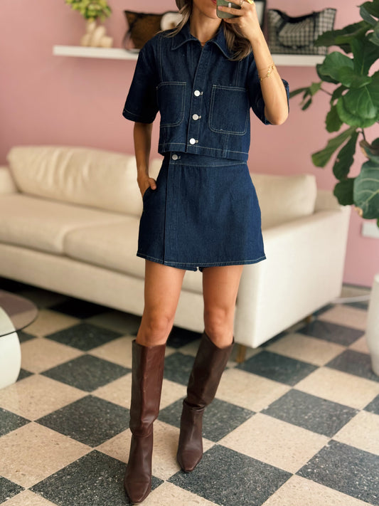 Denim Skort Set