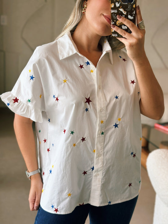 Embroidered Stars Blouse