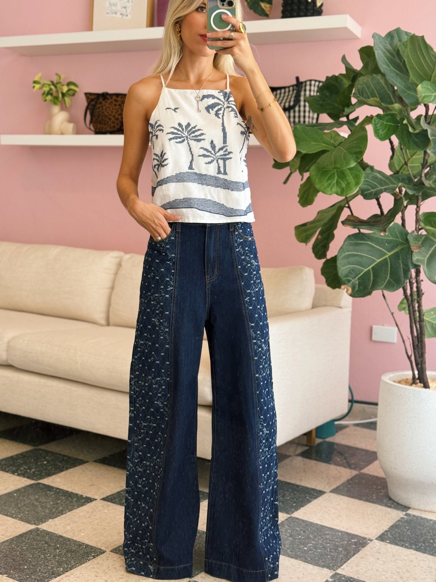 Palm Linen Top - Dress To