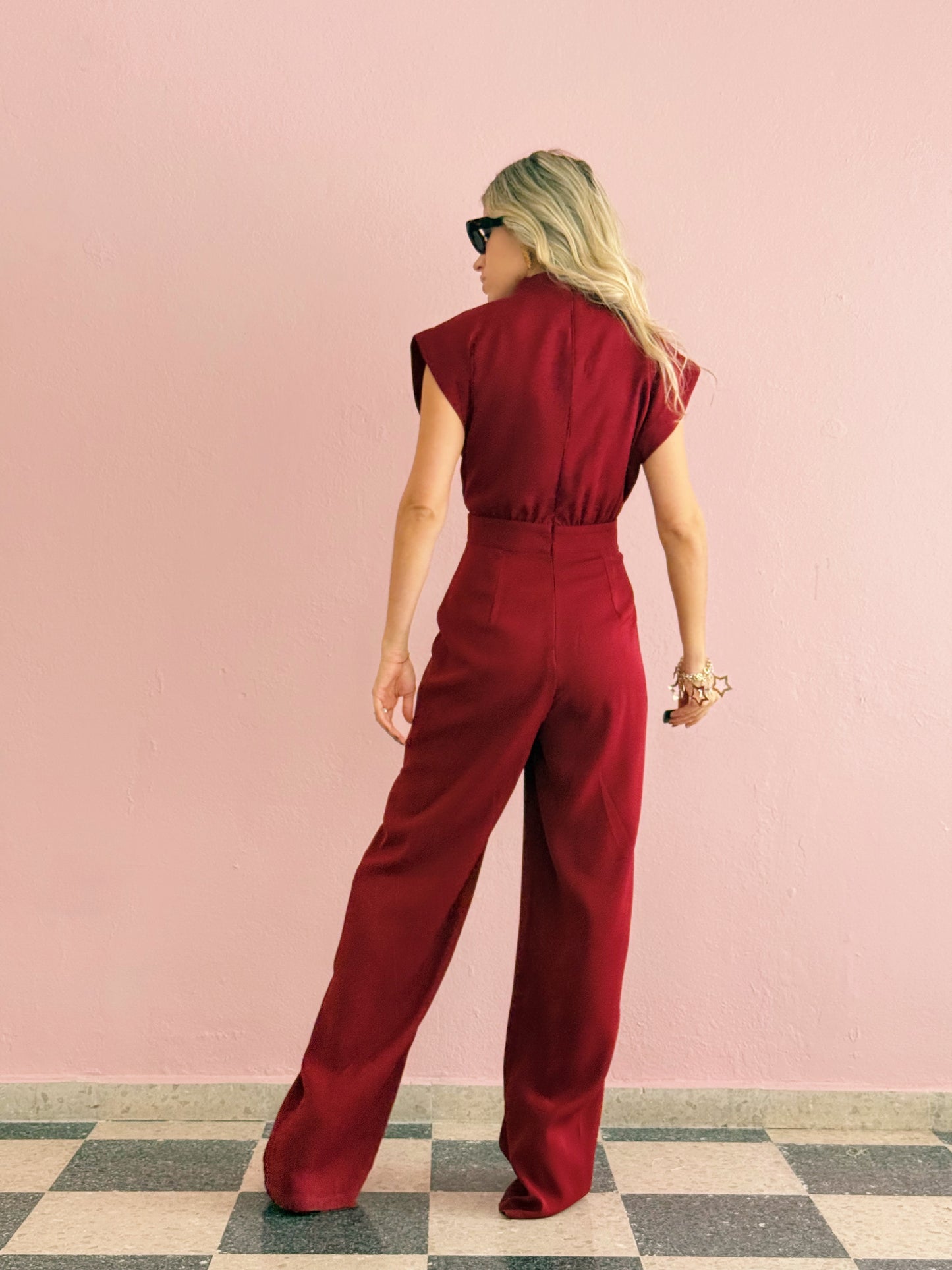 Wine Red Jumpsuit