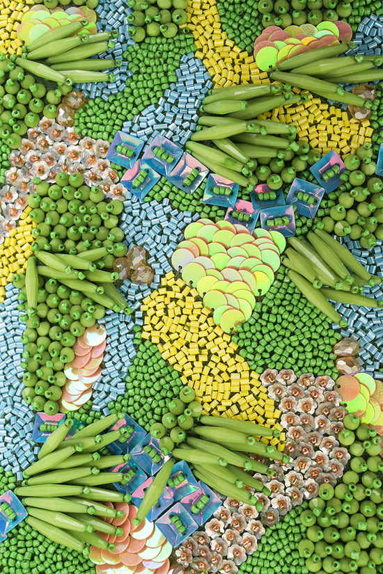 Rainforest Beaded Top Handle Bag - Made in India