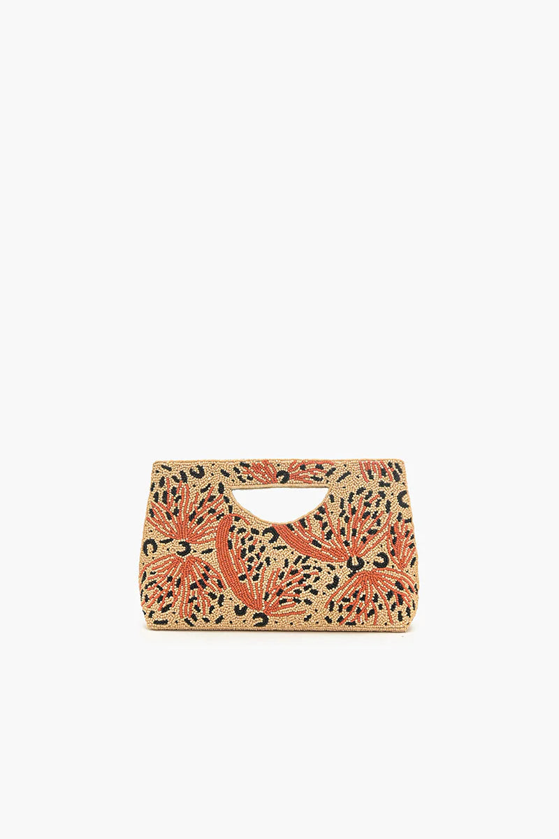 Leopard Lacewing Butterflies Beaded Bag - Made in India