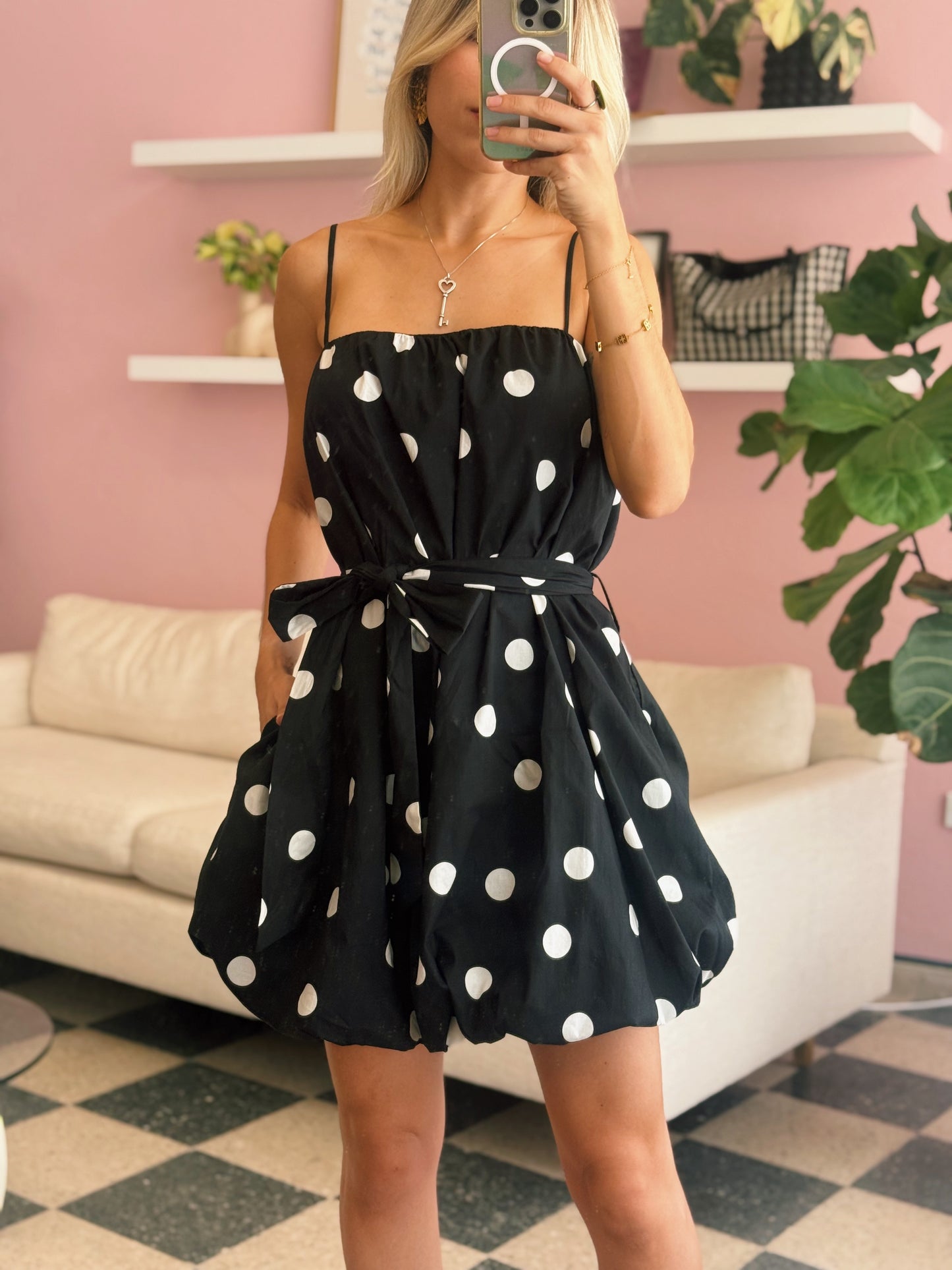Black Polka Dot Bubble Dress