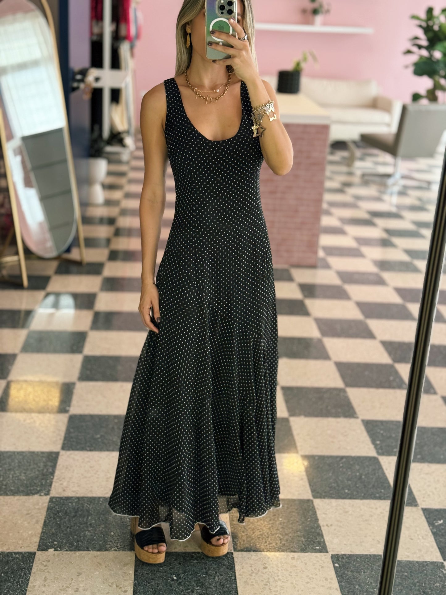 Polka Dot Maxi Dress
