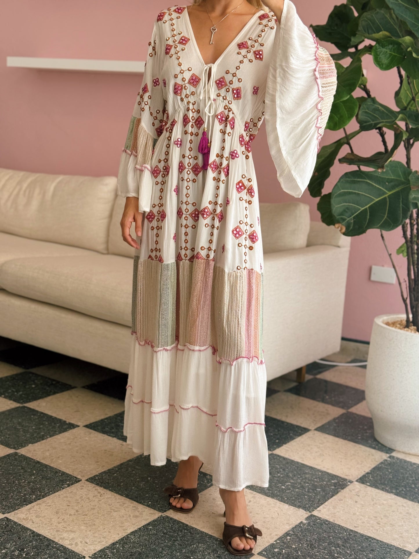 Boho White Maxi Dress