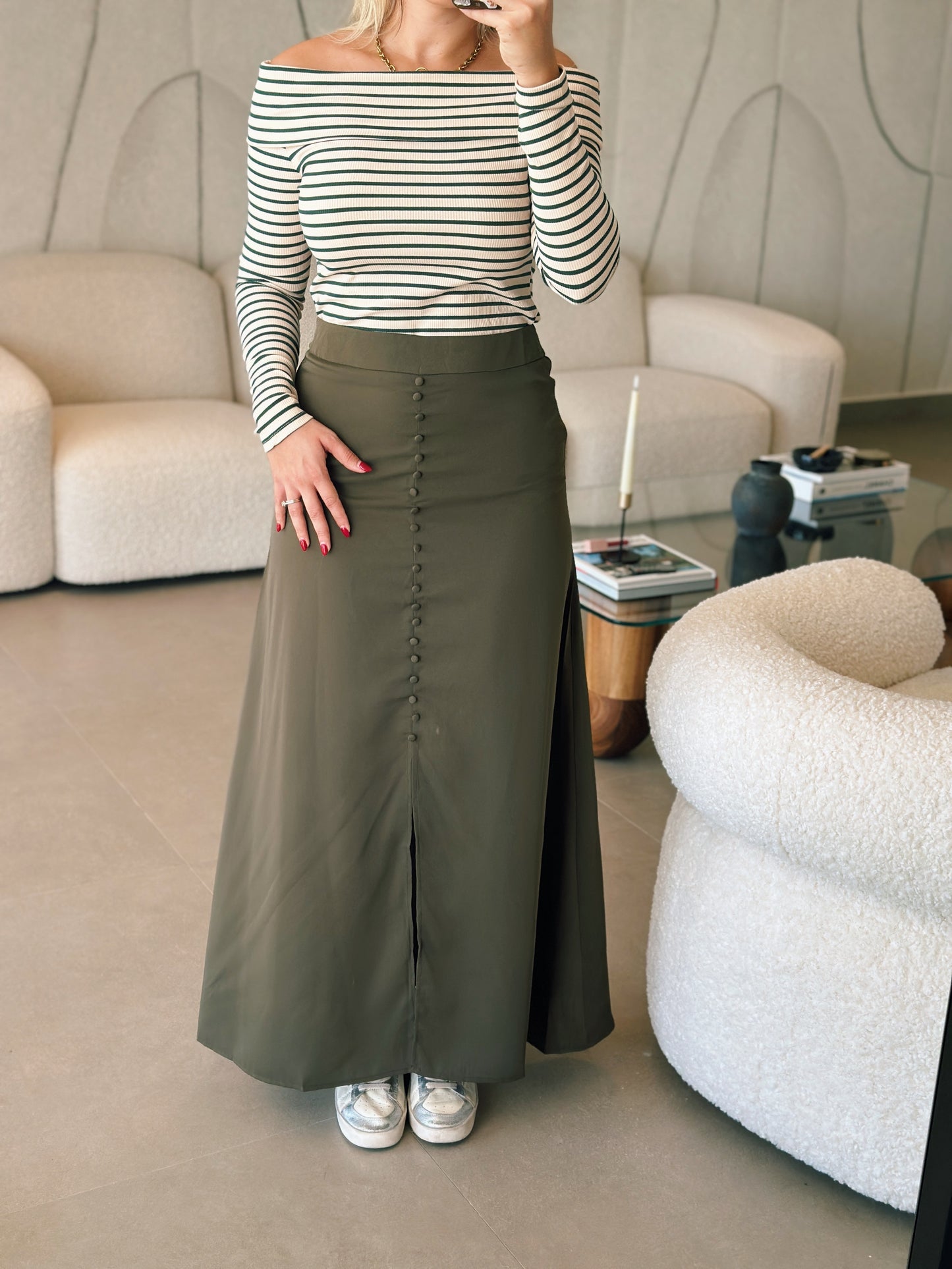 Olive Maxi Skirt