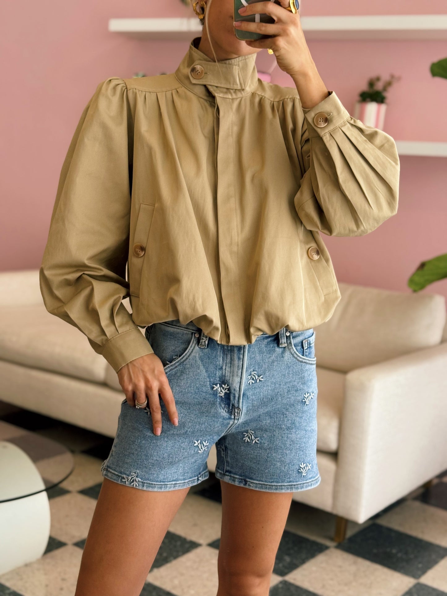 Embroidered Floral Shorts