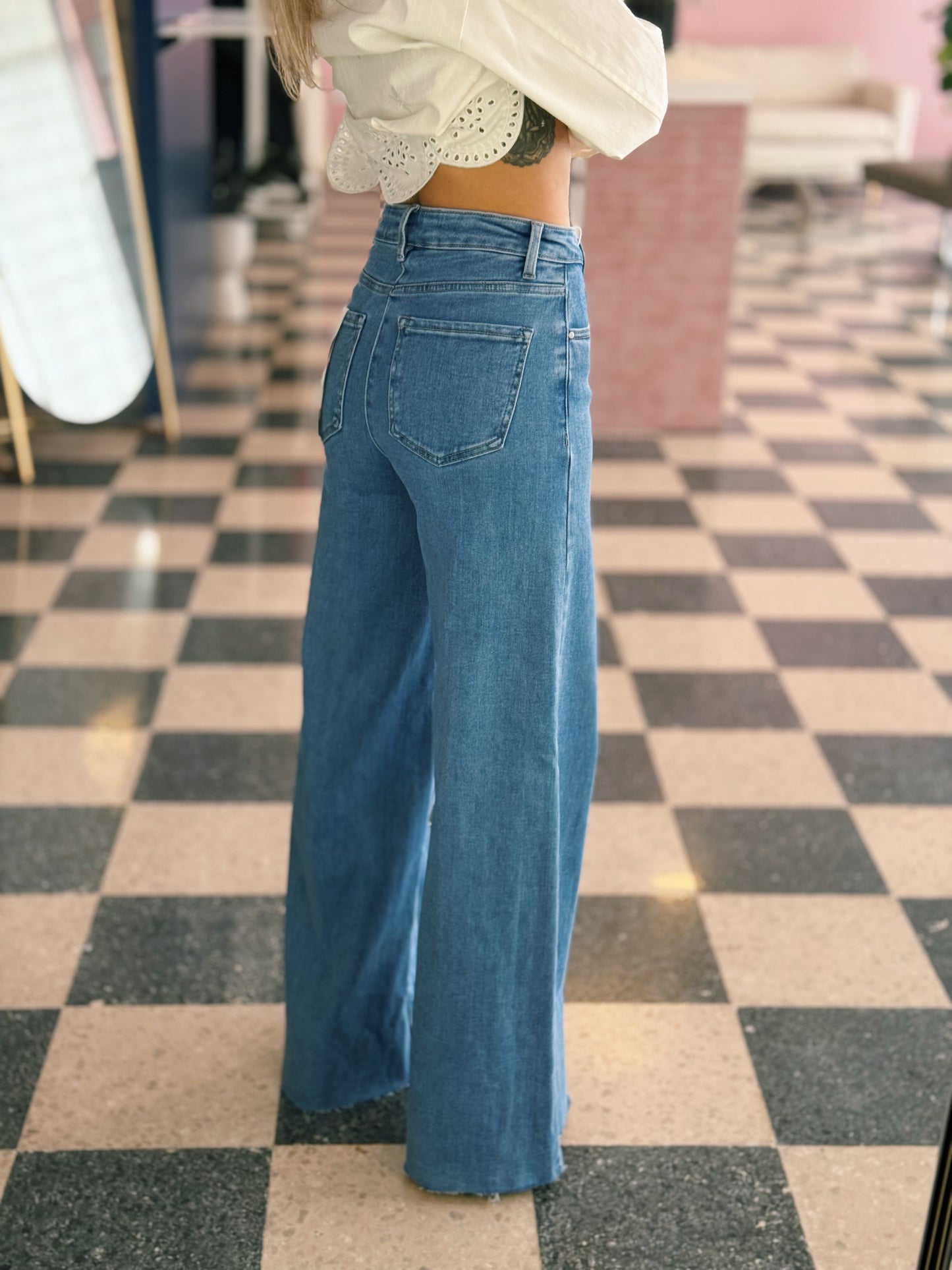 High Rise Palazzo Jeans