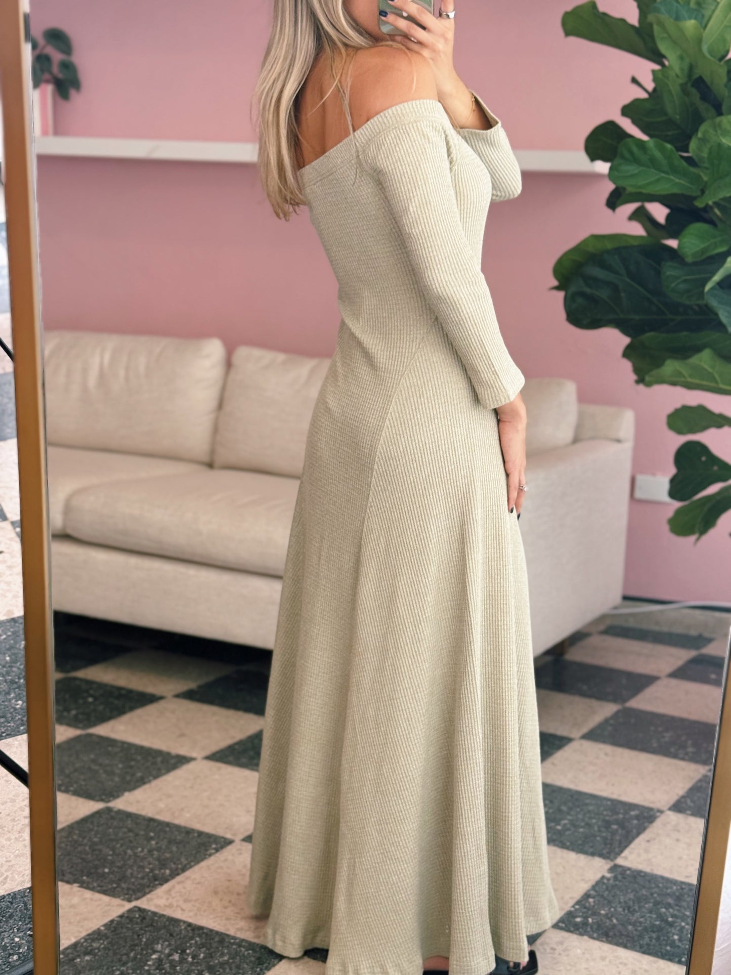 Moss Off Shoulder Dress