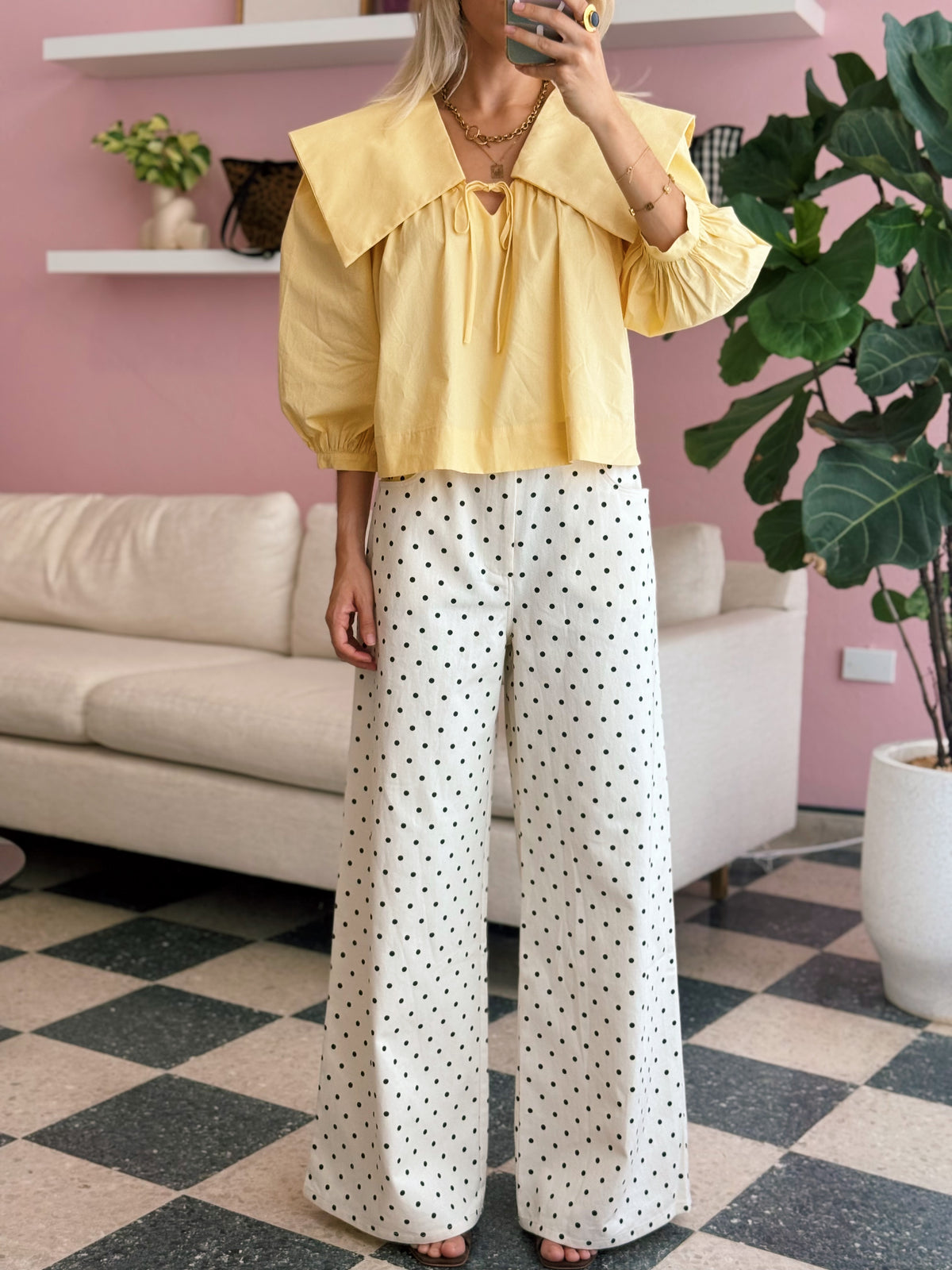 Polka Dot Wide Leg Pants