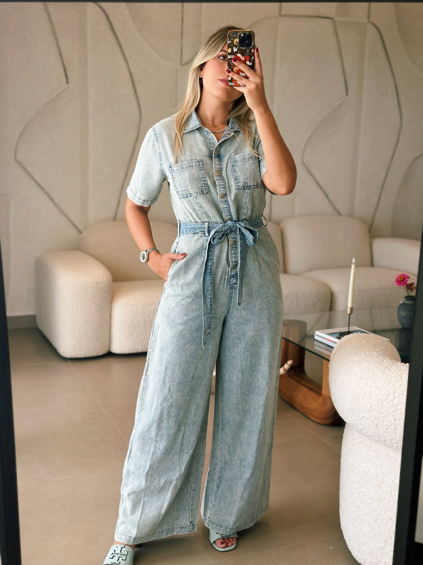 Denim Tencel Jumpsuit