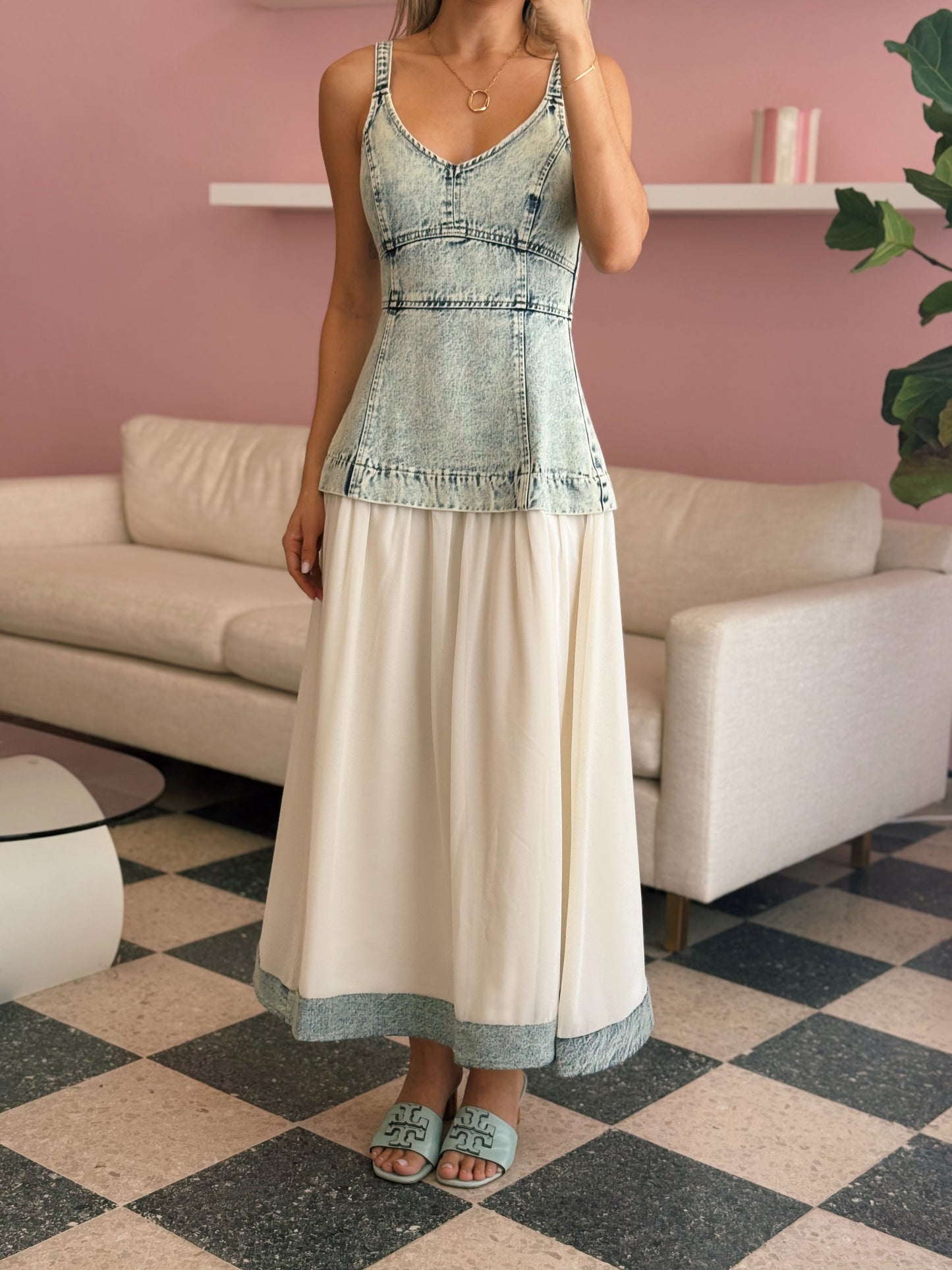 Denim Mixed Media Dress