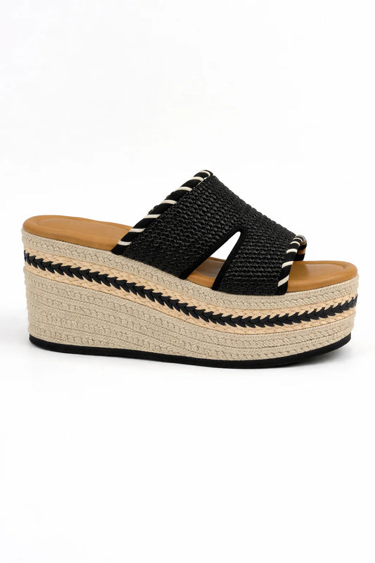 Raffia Purpurita Platform - Black (Designed in Barcelona)