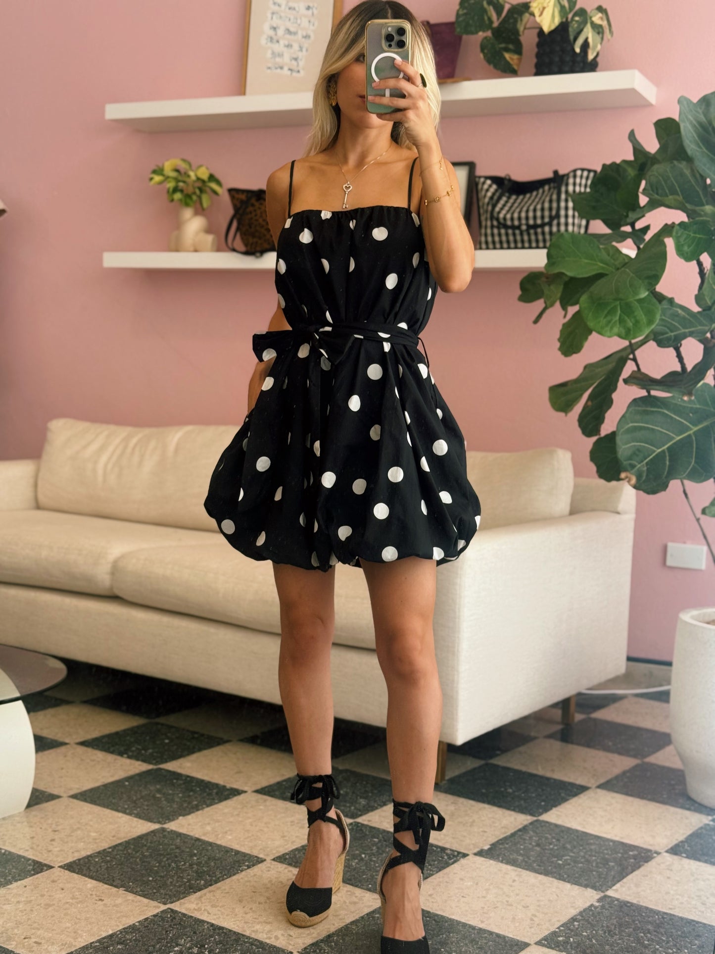 Black Polka Dot Bubble Dress