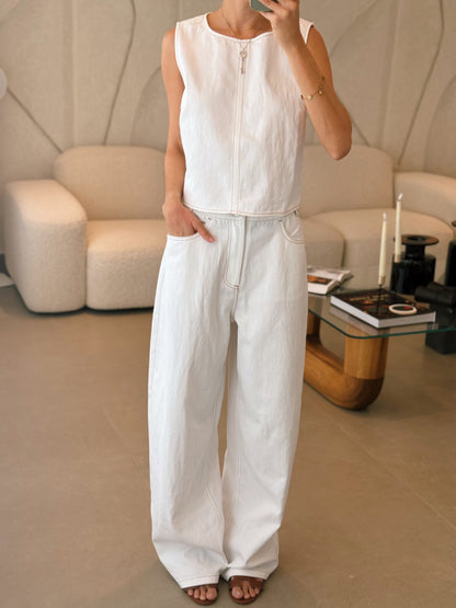 Open Back Cotton Pant Set
