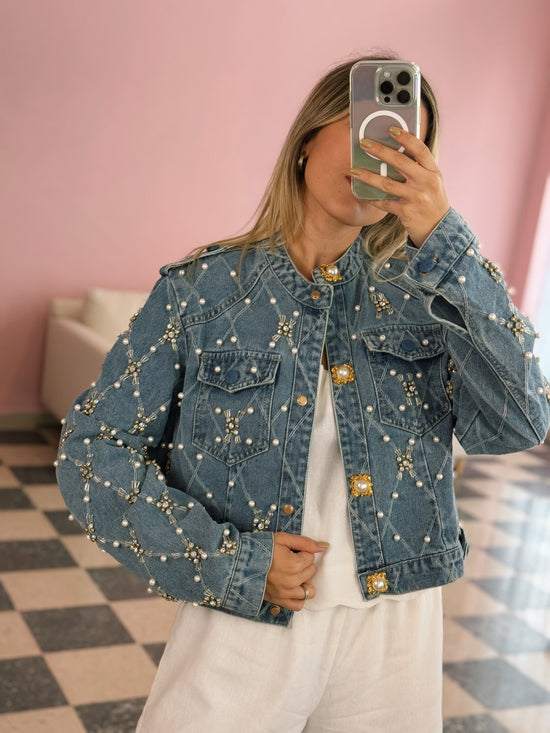 Denim Rhinestone Jacket