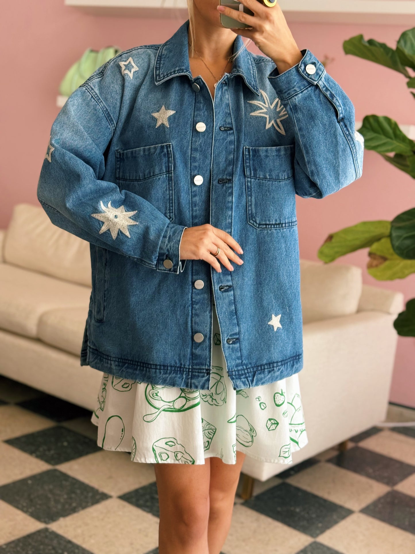 Denim Embroidered Jacket
