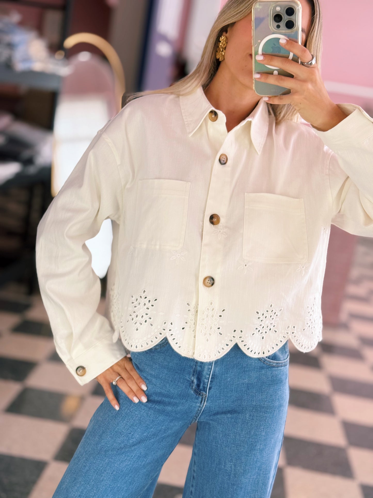 Eyelet Cotton Jacket