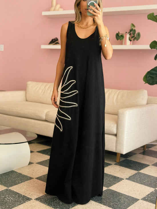 Embroidered Sun Maxi Dress-Made in Brazil