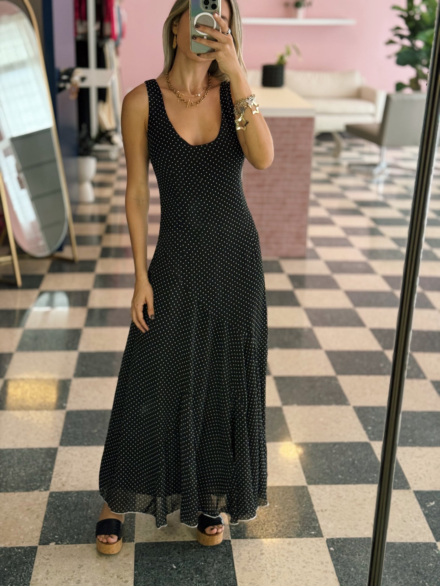 Polka Dot Maxi Dress