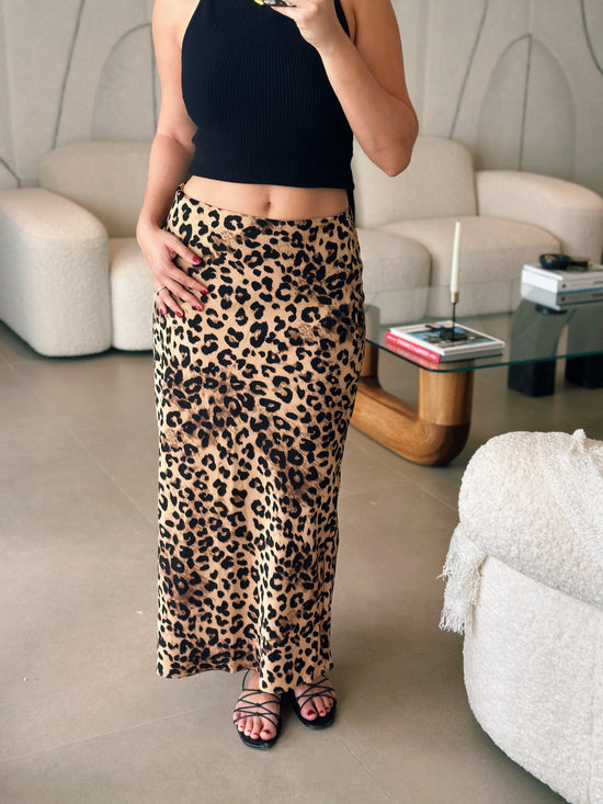 Bias Leopard Skirt