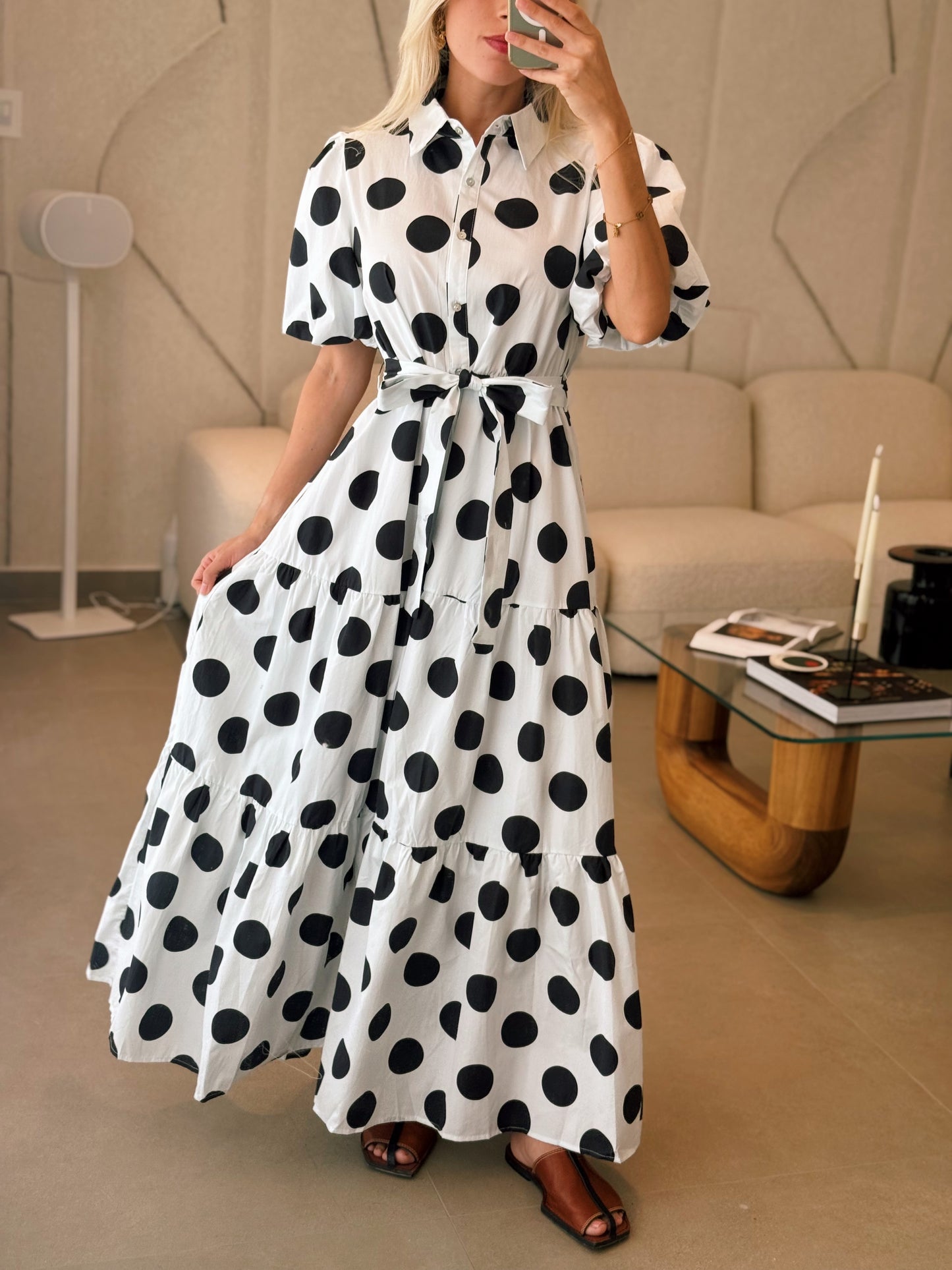 Black Polka Dot Maxi Dress