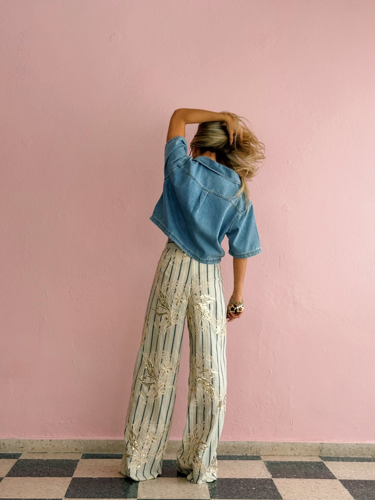 Denim Short Sleeve Comfy Top