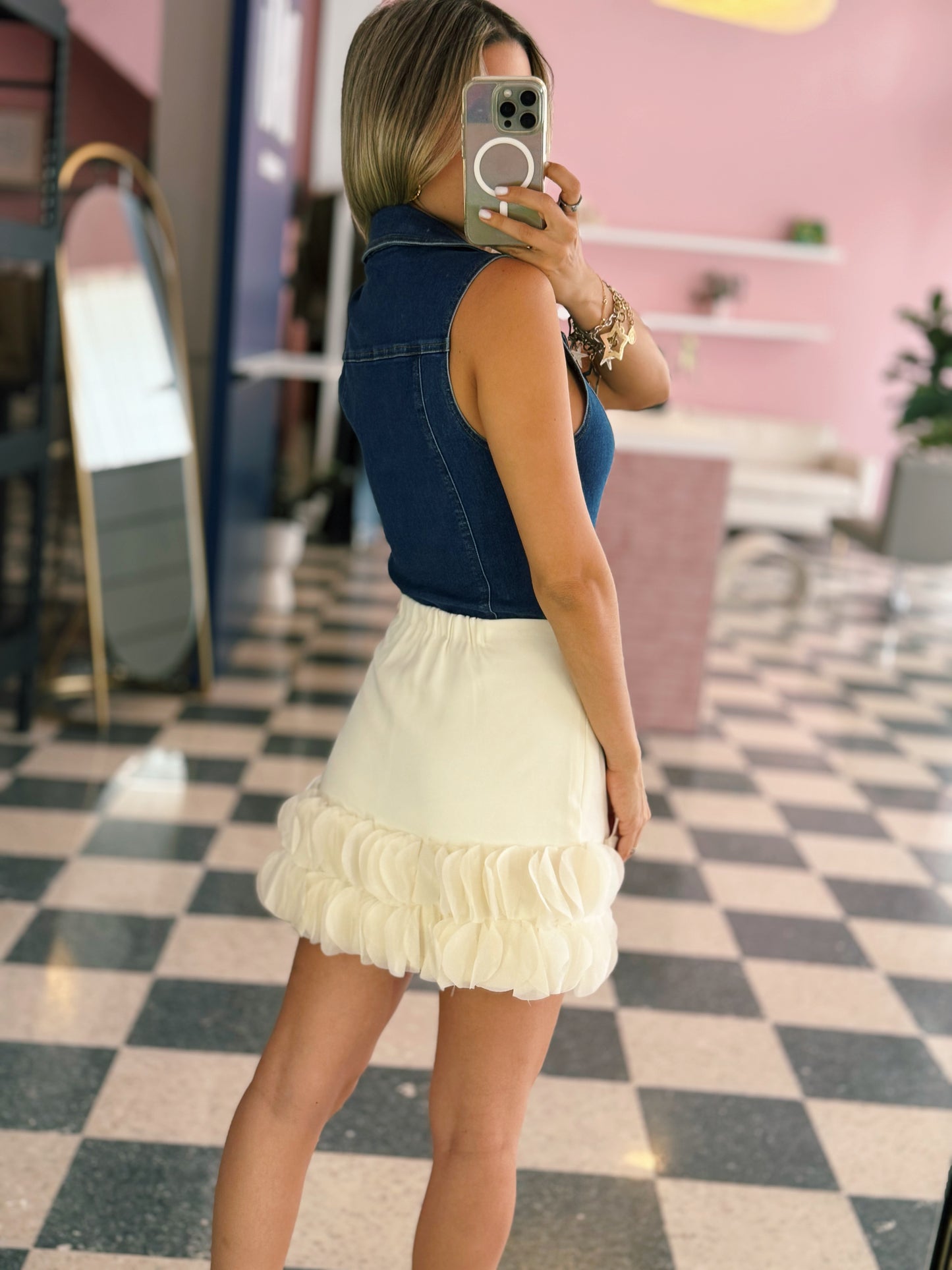 Sleeveless Denim Bodysuit