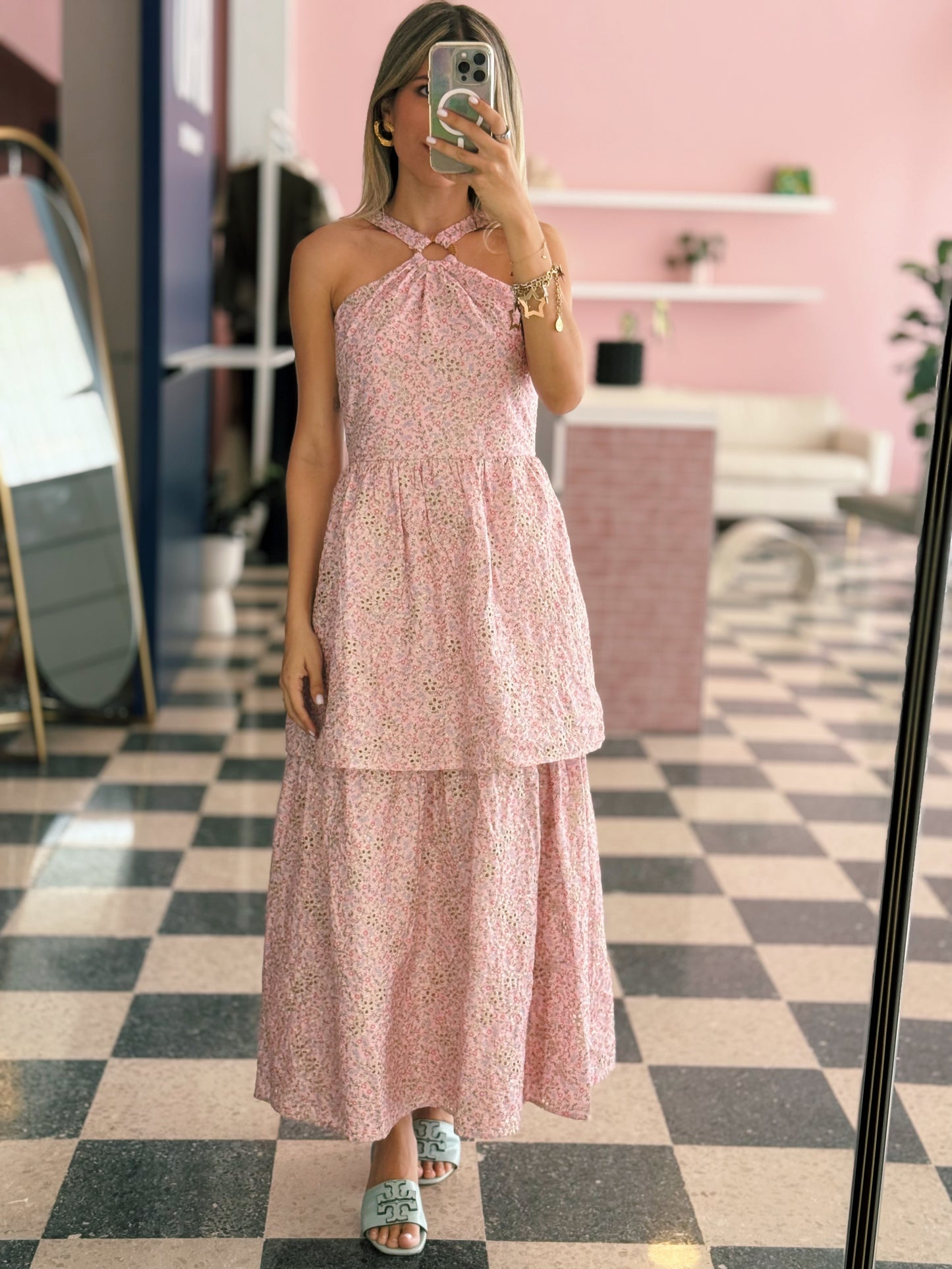 Disty Floral Layered Dress