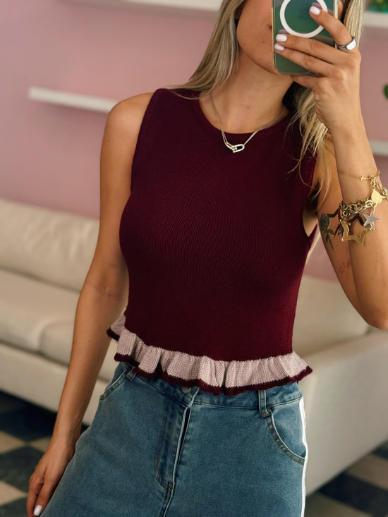 Wine Yard Sweater Top