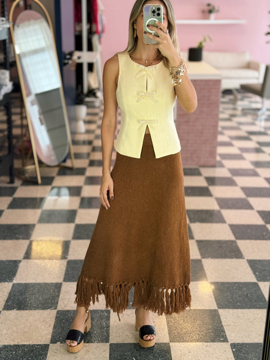 PRE ORDER (final sale/read description) Fringed Skirt