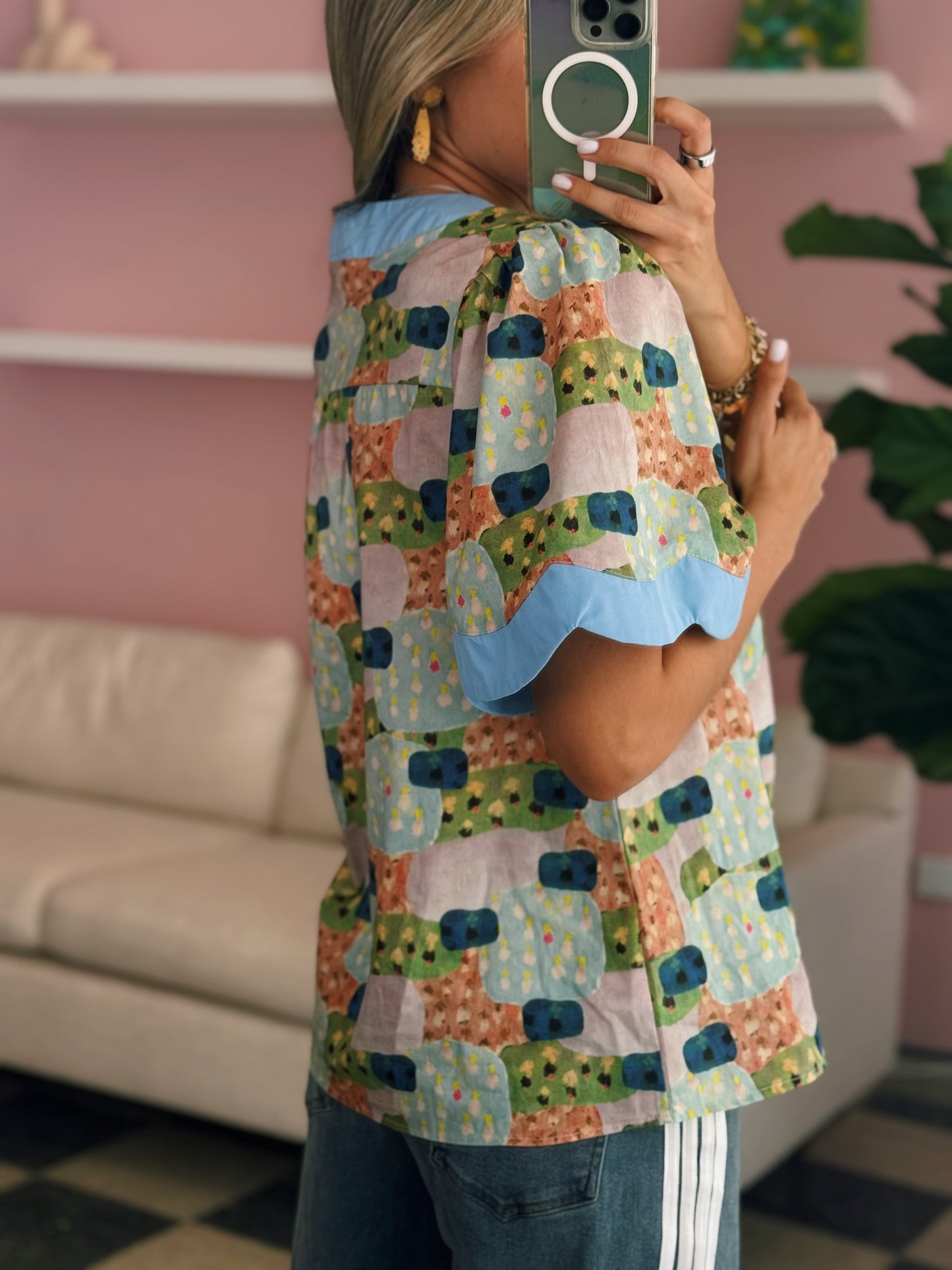 Abstract Blue Top