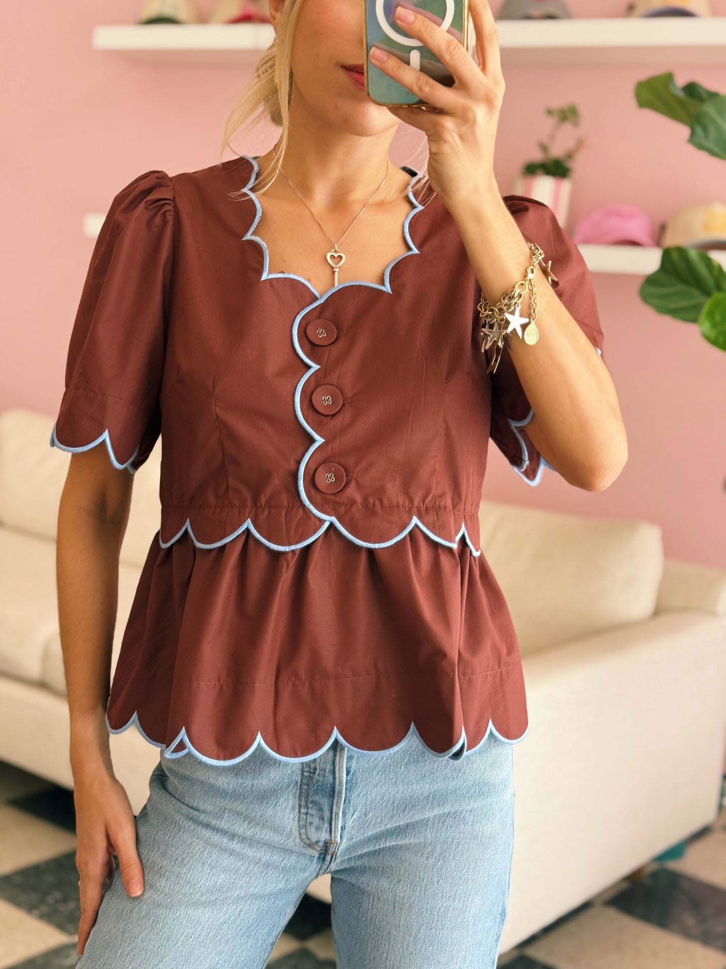 Brown Delicate Blouse